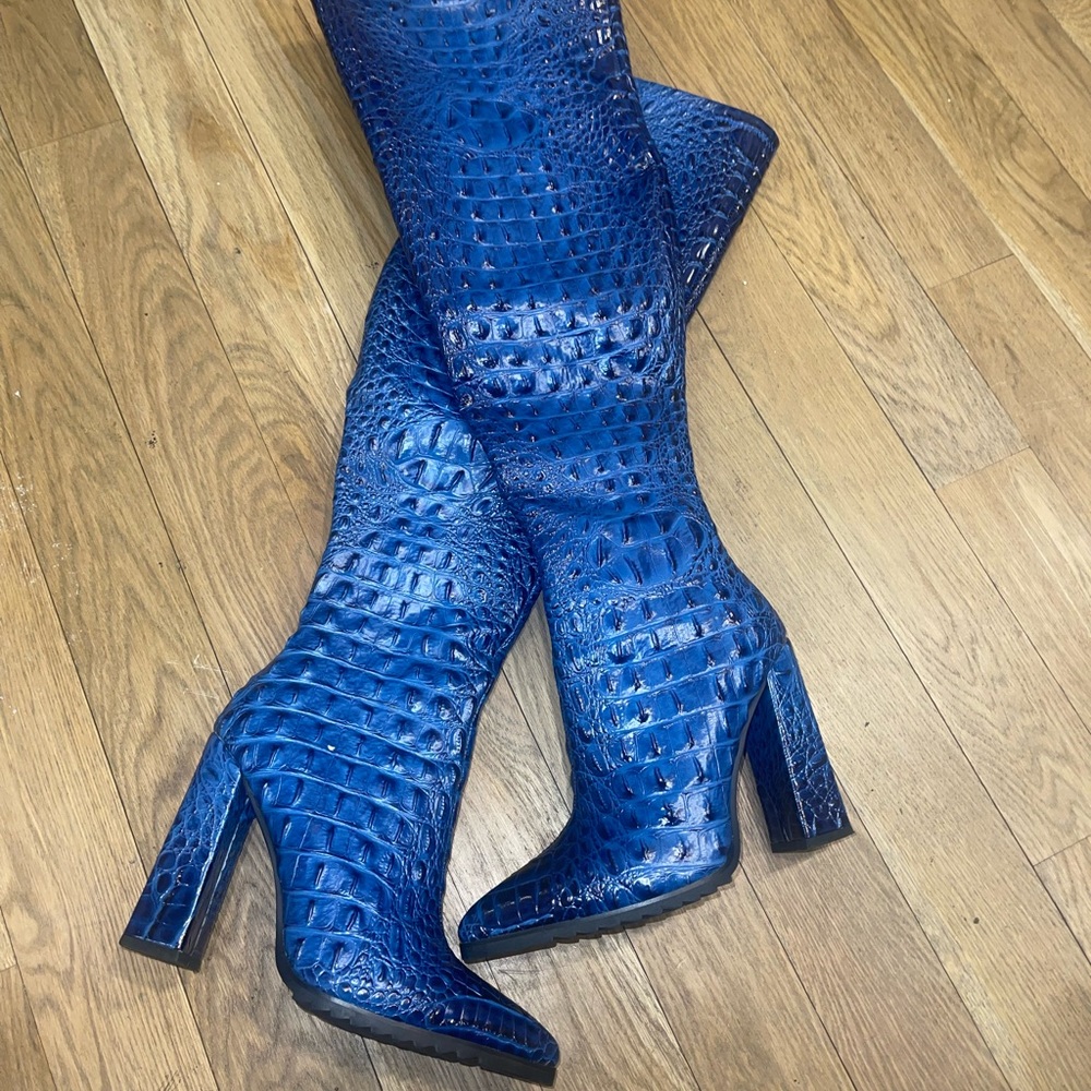 Thigh High blue boots